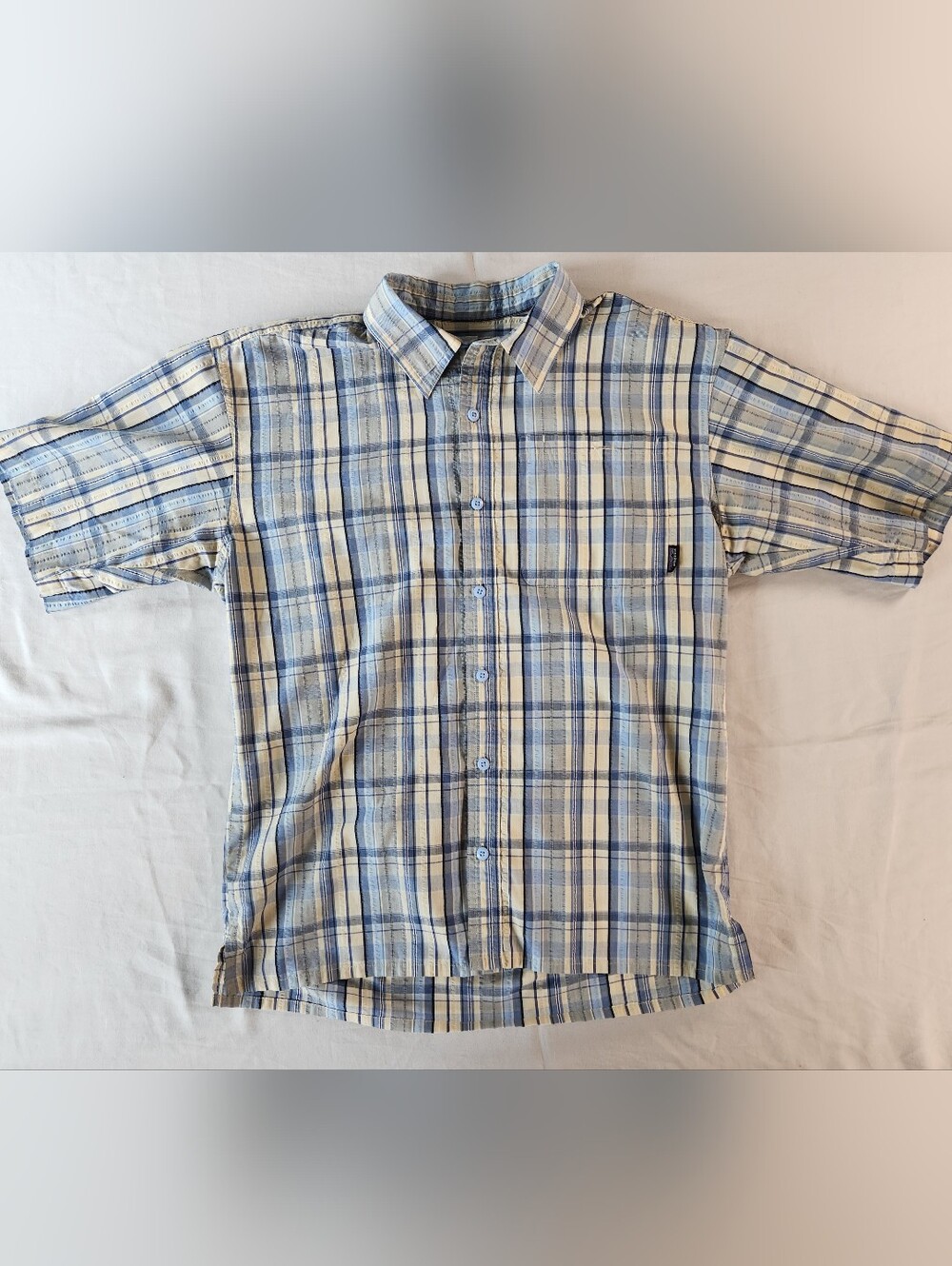 Patagonia Men's Plaid Short Sleeve Button-Front Point Collar Shirt Size S